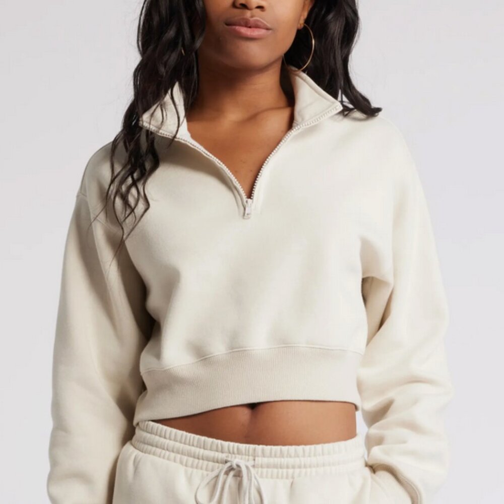 Cream BP Nordstrom Cropped Pullover Size Medium